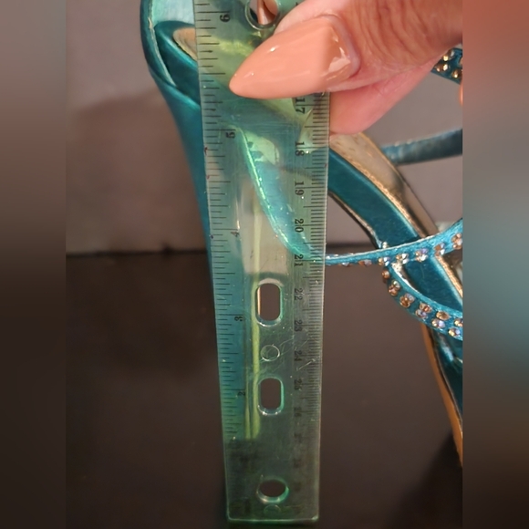 Bakers platform high-heeled sandals with rhinestone embellishments 8M - Picture 7 of 8